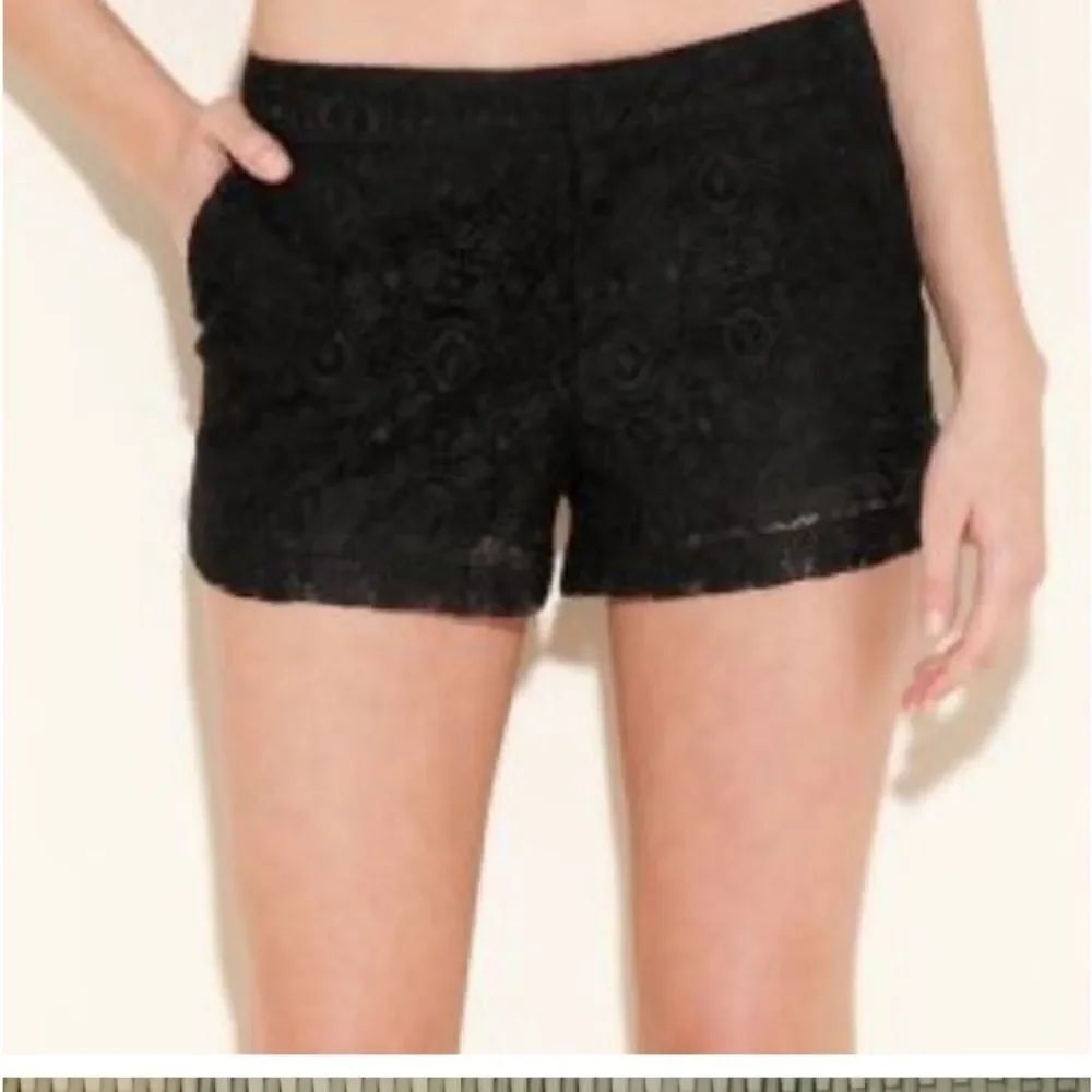 New Black Lace Lined Shorts Size 27 New with tags